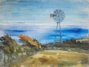 Landscape With A Windmill — Sir Alfred James Munnings