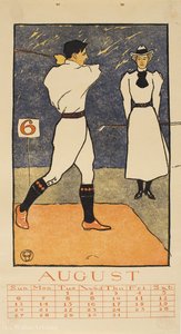 'august (golf Calendar)', (45 X 24 Cm) (1899) — Edward Penfield