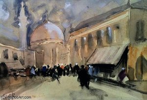 A Market Scene In North Africa — Hercules Brabazon Brabazon