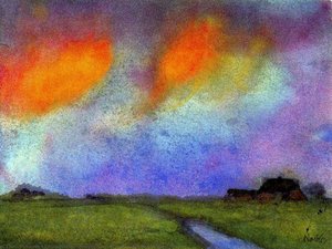 Marshy Landscape Under The Evening Sky — Emile Nolde, Expressionism