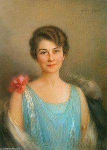 Portrait D'une Femme En Bleu — Albert Lynch