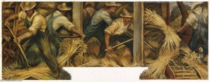 Threshing Barley (mural Study, Chilton, Wisconsin Post Office) — Charles W Thwaites