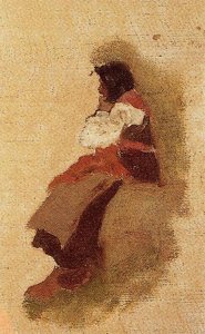 Galician Sitting With Hand On Face — Ovidio Murguía De Castro