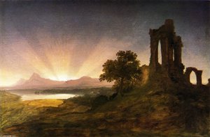 Gothic Ruins At Sunset — Thomas Cole