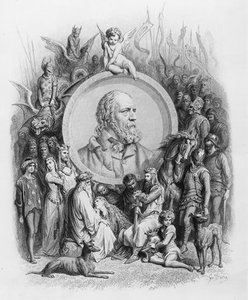 Frontispiece To 'idylls Of The King' With A Portrait Of Alfred Lord — Paul Gustave Doré, Romantic Illustration