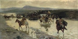 The River Crossing — Franz Roubaud, Realism