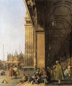 Piazza San Marco, Looking East From The Southwest Corner (also Known As Piazza San Marco And He Colonnade) — Canaletto