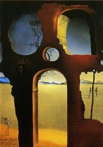 Ruin With Head Of Medusa And Landscape — Salvador Dalí