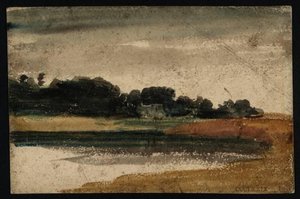 Trees Near A Lake Or River At Twilight — Thomas Girtin
