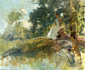 Landscape With Seated Figure — Julian Alden Weir