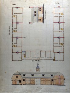First Floor Plan For Six Cottages, Wickham Bishops — Arthur Heygate Mackmurdo