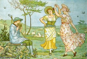 Frontispiece Design Of 'pan-pipes' — Walter Crane, Pre-raphaelite