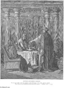 Esther Accuses Haman — Paul Gustave Doré, Romantic Realism