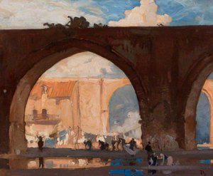 Two Bridges, Perugia (the Viaduct) — Frank Brangwyn, Arts & Crafts