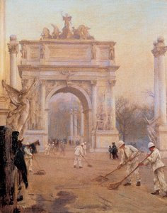 Early Morning, Madison Square — Charles Courtney Curran