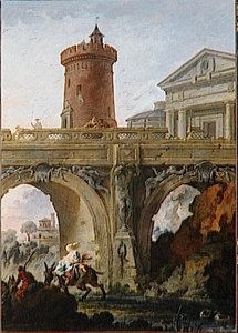 Paysage Avec Architecture Et Figures — Noël Hallé