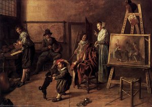Painter In His Studio, Painting A Musical Company — Jan Miense Molenaer, Dutch Golden Age Painting