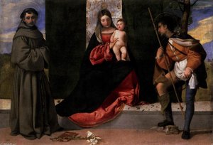 Madonna And Child With Sts Anthony Of Padua And Roch — Titian, Baroque Renaissance