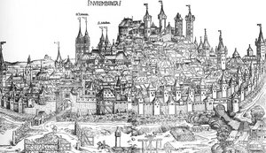 Nuremberg Chronicle, Page 100: View of the city of Nuremberg