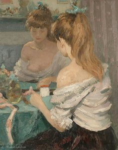 Portrait Of A Lady By Her Dressing Table — Marcel Dyf