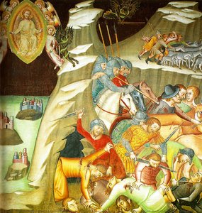 Killing Of The Servants Of Job, Fresco By Bartolo Di Fredi, The Cathedral Of San Gimignano — Manfredi De Battilor Bartolo Di Fredi Fredi, International Gothic