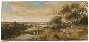 A View Of Leiden With Figures Resting In The Foreground_2