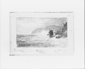 Seascape With Waves Breaking Off Rocks — William Trost Richards