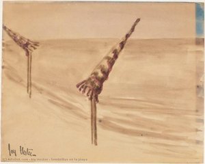 Sombrillas En La Playa — Joy St Clair Hester