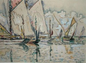 Departure Of Three-masted Boats At Croix-de-vie — Paul Signac