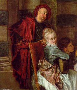 Delights (detail) — Jean-antoine Watteau