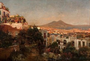A Festive Afternoon With A View Over Naples — Heinrich Hermanns