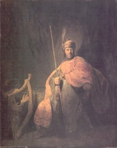 David Playing The Harp For Saul — Rembrandt Van Rijn, Baroque
