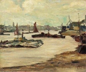 Tugboats On The Thames — Ronald Ossory Dunlop