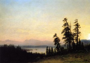 Landscape With Deer, View Of Estes Park, Colorado — Albert Bierstadt