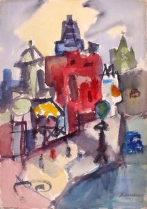 Street With Red House — Jacob Kainen