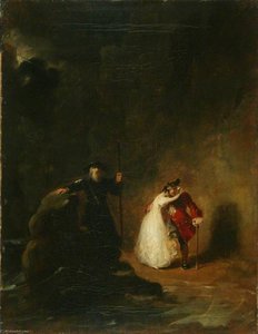 Edie Ochiltree, Sir Arthur Wardour and Isabella Wardour in the Storm An Illustration to Sir Walter Scott's 'The Antiquary'