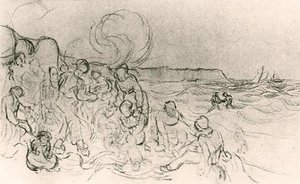 A Group Of Figures On The Beach — Vincent Willem Van Gogh, Post-impressionist Expression