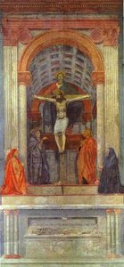 The Holy Trinity With The Virgin, St. John And Two Donors — Masaccio