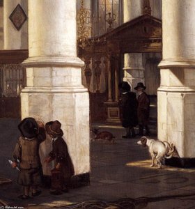 Interior Of The Oude Kerk, Delft (detail) — Emanuel De Witte, Dutch Golden Age