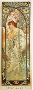 Evening Contemplation — Alphonse Mucha, Art Nouveau