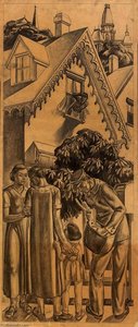 Sad News (study For Mural, Lafayette, Indiana Post Office) — Henrik Martin Mayer