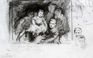 Sketch For The Portrait Of The Narishkine Children — Ernest Biéler, Impressionism