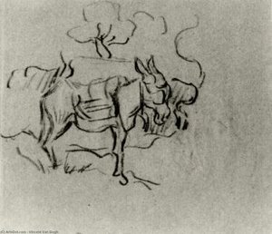 Sketch Of A Donkey — Vincent Willem Van Gogh, Post-impressionism