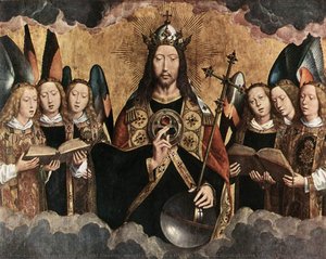 Christ Blessing, Central Panel From A Triptych From The Church Of Santa Maria La Real, Najera — Memling, Hans