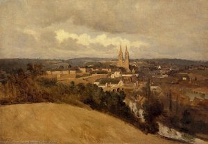 View Of Saint-lo — Jean-baptiste-camille Corot, Impressionism