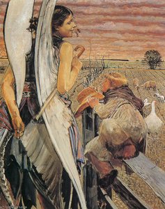 Angel And The Little Shepherd Boy — Jacek Malczewski, Impressionism