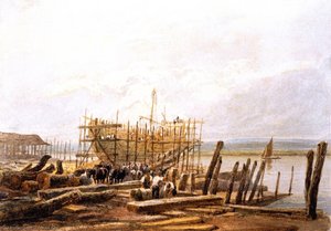 Dockyard - Building A Sloop — David Cox