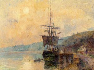 The Seine Near Rouen — Albert-charles Lebourg