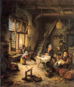 Peasant Family In An Interior — Adriaen Van Ostade