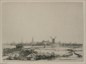 A View Of Amsterdam — Rembrandt Van Rijn, Baroque